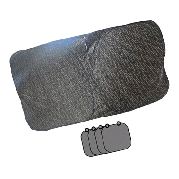 Reflective Grids Car Windshield Sun Shade Side Window Covers Heat Proof Oxford Cloth 145x80cm