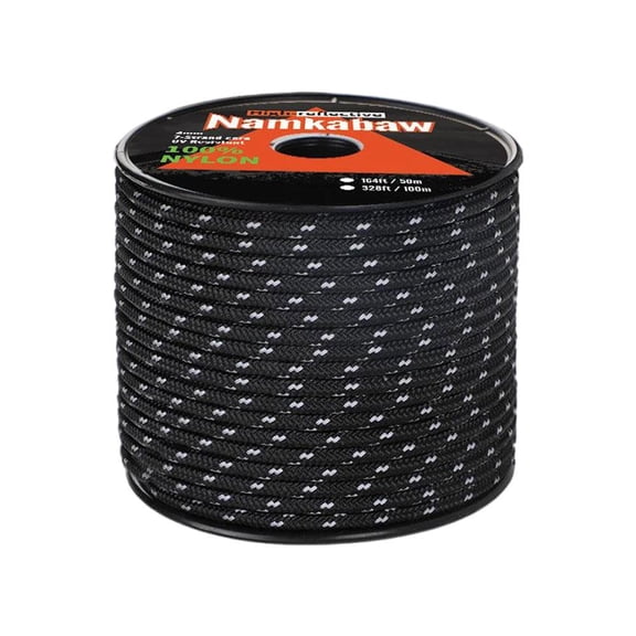 Reflective Guyline Solid Braid Nylon Camping Rope - Braided Camping Rope and Tent Fixed Ropes, High Visibility Night Safety Cord for Backpacking, Ideal for Family Campings Near Trails