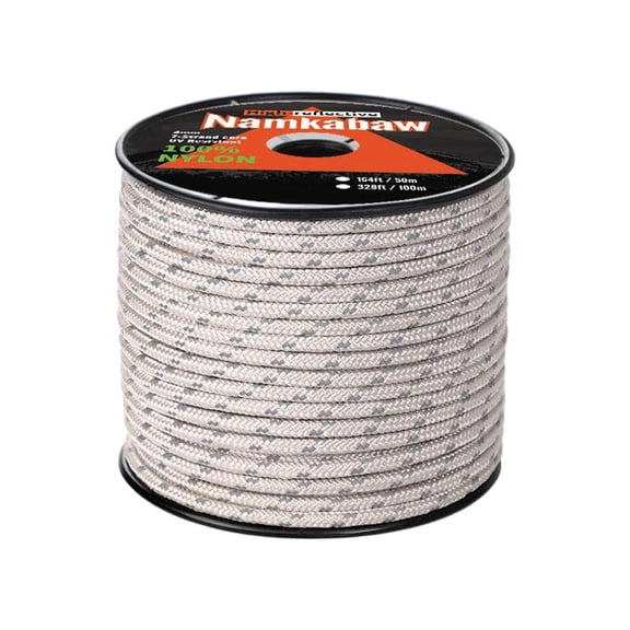 Reflective Guyline Solid Braid Nylon Camping Rope - Braided Camping Rope and Tent Fixed Ropes, High Visibility Night Safety Cord for Backpacking, Ideal for Family Campings Near Trails