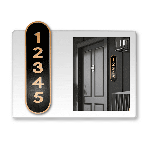 Reflective House Address Number Plaque, Custom Vertical Mailbox Number Letters, 18”x5” Pre Drilled Aluminum House Plaque for Outdoor, 12-month Warranty (Bronze)