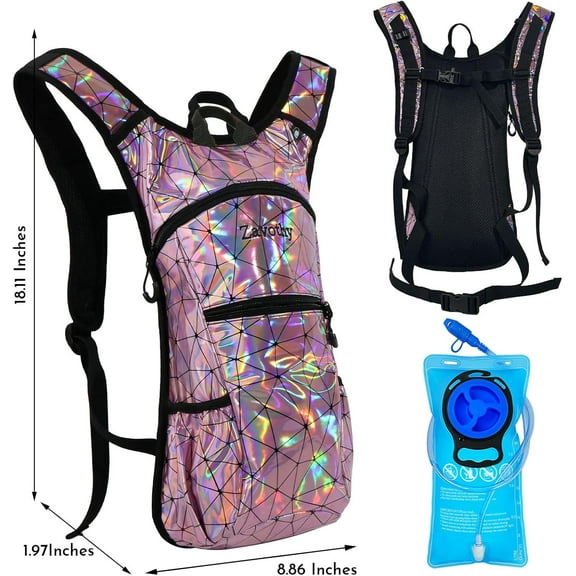 Reflective Hydration Backpack - 2L/3L Water Pack for Hiking, Running, Cycling & Festivals