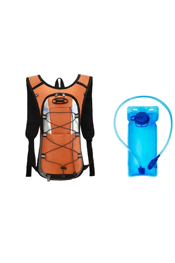 Reflective Hydration Pack, Lightweight Running Backpack With 2L Water Bladder, Breathable Portable Cycling Hiking Offroad Daypack Safety Reflective Strip Outdoor Sports Bag for Men Women