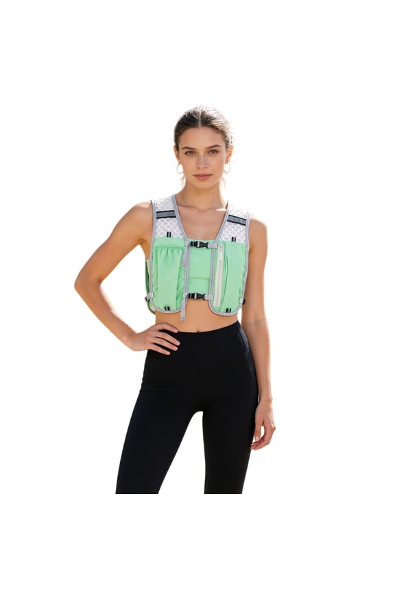Reflective Hydration Running Backpack Lightweight Breathable Vest with Phone Pocket Water Bottle Holder 1pc 7.9in