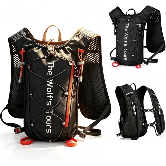 Reflective Hydration Running Vest Adjustable Breathable Mesh Backpack for Men Women Cycling Hiking Running Outdoor Sports