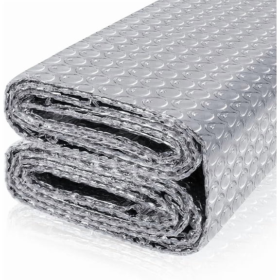 Reflective Insulation, 48 Inch x 10 FT Window Insulation for RV and Garage Doors, Double Sided Foil Heat Barrier for Summer Heat Reflection and Daily Home Temperature Management