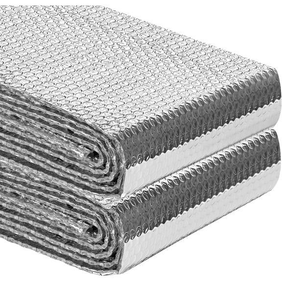 Reflective Insulation Roll 35inch x 10Ft Double Bubble Reflective Aluminum Foil Wrap Insulating Sheet Thermal Shield Radiant Barrier for Winter RV Window Thermal Cold Insulation Summer Heat - Silver