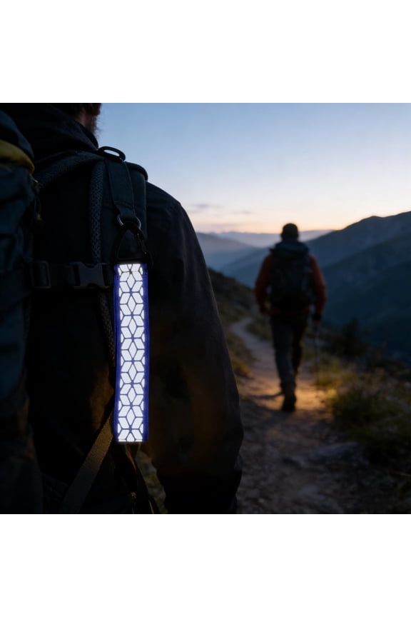 Reflective Keychain Strips, High Visibility Reflector Pendants with Carabiner Clip for Backpack, Cycling, Walking, Running Outdoor Safety Gear 6.7x1.0 Inch