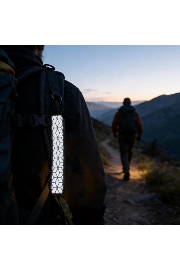 Reflective Keychain Strips, High Visibility Reflector Pendants with Carabiner Clip for Backpack, Cycling, Walking, Running Outdoor Safety Gear 6.7x1.0 Inch