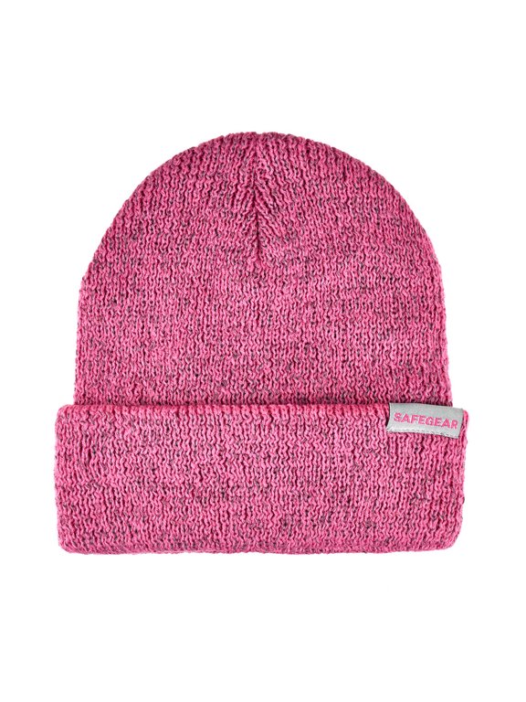 Reflective Knit Hat, Safety Beanie, Winter Hat, Pink, SAFEGEAR