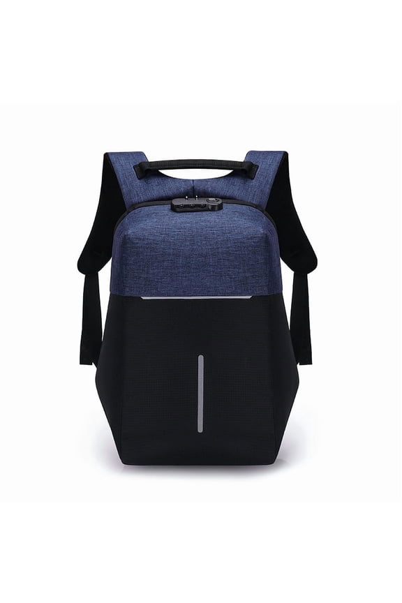 Reflective Large Capacity Water Repellent Men's Backpack,Black