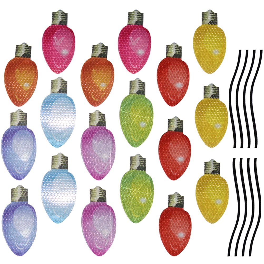 Reflective Light Bulb Sticker Ornament Christmas Decorations