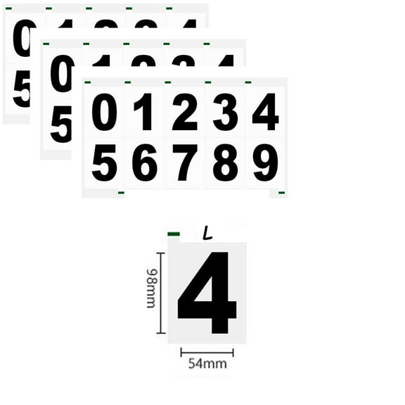 Reflective Mailbox Numbers Sticker,4" 3 Sets Large 0-9 Self Adhesive Vinyl Waterproof Number Sticker for Outside,Signs,Windows,Doors,Cars,Trucks,Address Numbers for House