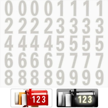 Reflective Mailbox Numbers for Outside, 4 inch 0-9 Self Adhesive Waterproof, Fade-Resistant, Number for Mailbox Address, Houses, Door, Cars, Trucks