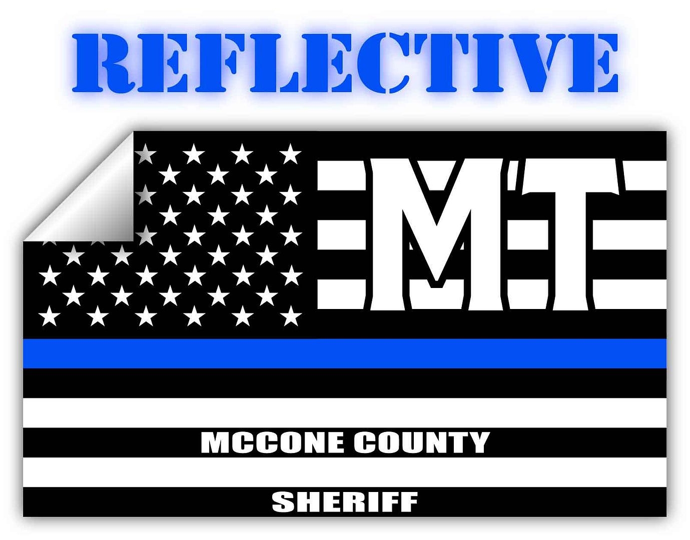 Reflective McCone County Montana MT Thin Blue Line Stealthy Old Glory