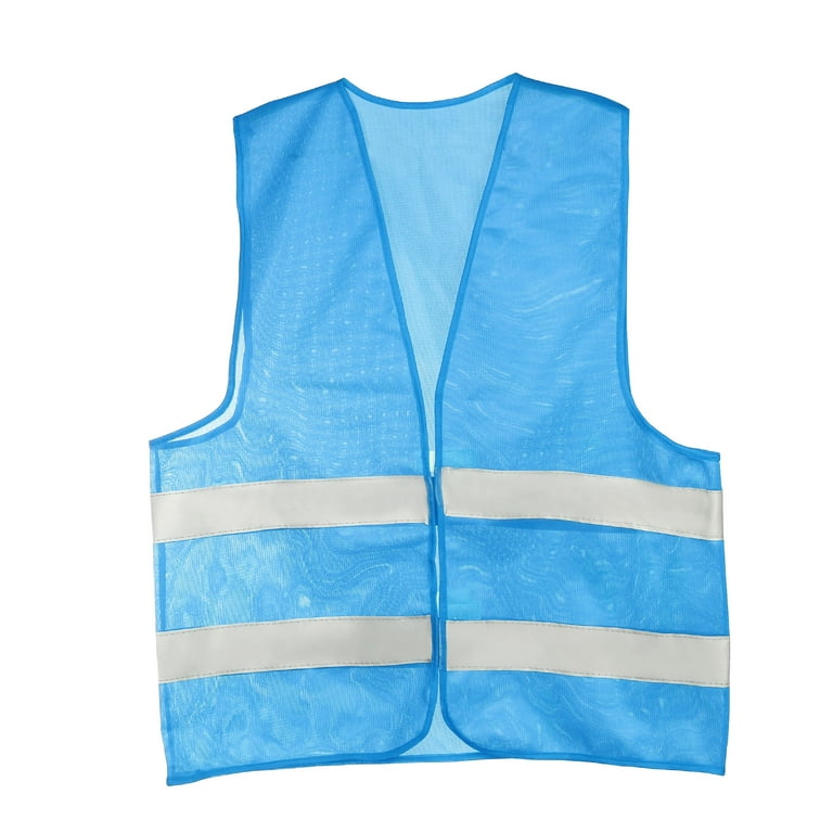 Reflective Mesh Design Security Vest for Traffic Safety Sky Blue Color