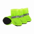 thumbnail image 1 of Reflective Mesh Dog Boots for Small Dogs, Adjustable Anti Slip Summer Shoes for Hot Surface, Breathable Paw Protector for Cats(L,Fluorescent Green), 1 of 4