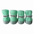 thumbnail image 1 of Reflective Mesh Dog Boots for Small Dogs, Adjustable Anti Slip Summer Shoes for Hot Surface, Breathable Paw Protector for Cats(L,Green), 1 of 3