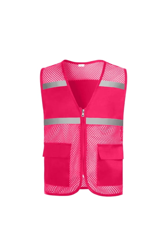 Reflective Mesh Safety Vest for Men Women with Big Pockets and Zipper Front High Visibility Brathable Vest Hi Vis Construction Work Vest