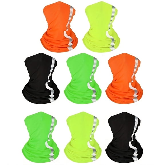 [Reflective Neck Gaiter for Men] 8pcs Reflective Neck Gaiter for Men Cycling Balaclava Face Mask Cover Bandana Capuchas Para El Sol Para Hombre