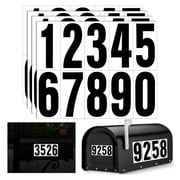 Reflective Number Stickers, 4 Sets 4 Inch Vinyl Waterproof Black Mailbox Numbers for Outside, Strong Self-Adhesive House Numbers Decals for Mailbox Door Signs Trucks