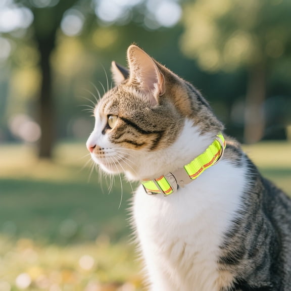 Reflective Nylon Dog Collar for Outdoor Use Adjustable Heavy Duty Collar with Metal Quick Release Buckle Medium to Large Dogs 1pc