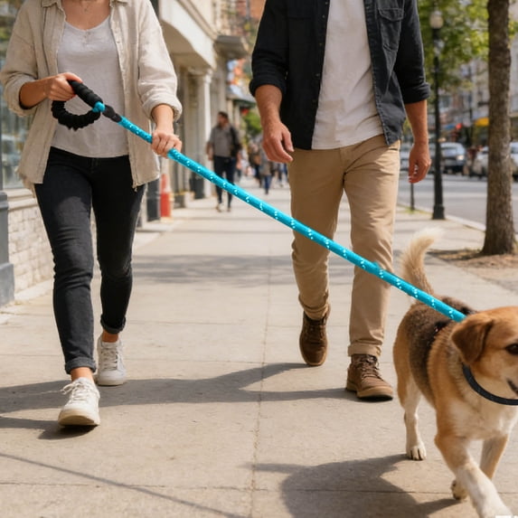 Reflective Nylon Dog Leash With Padded Handle Strong Pull Durable Walking Leash For Medium Large Dogs(Sky Blue-140X1.2Cm)