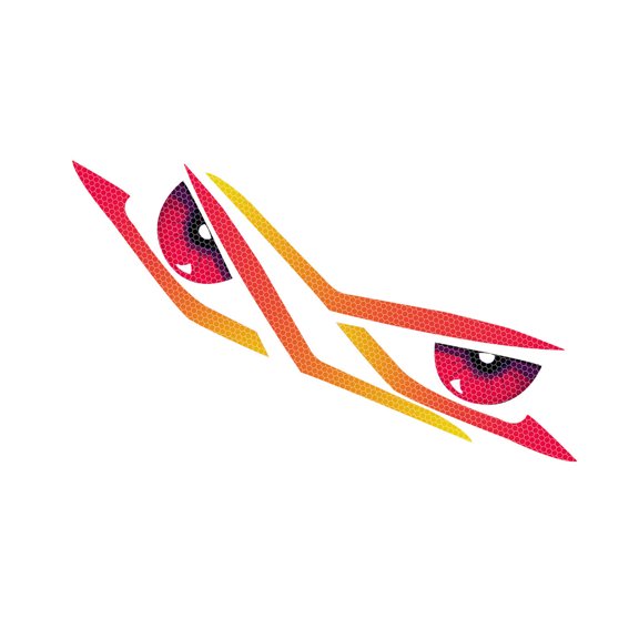 Motorcycle Front Fairing Reflective Decal, Eye-Line Headlight PET Sign Tape for Commute Visibility, Simple Adhesive Fit