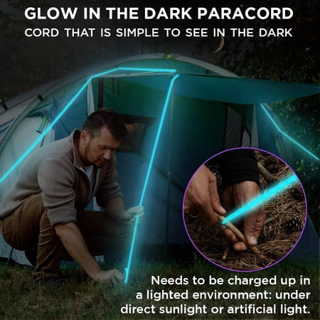 Reflective Paracord Rope 1000 ft - 40+ Colors - Glow in the Dark - Para Cord - Utility Rope for Survival, Hunting & Camping Gear - Nylon String, Camping Rope, Tent Cord