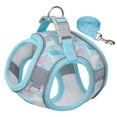 thumbnail image 1 of Reflective Pet Harness Leash Set, No-Pull Floral Pattern Mesh Vest Breathable Harness for Cats, Dogs, Blue Small Size, 1 of 9