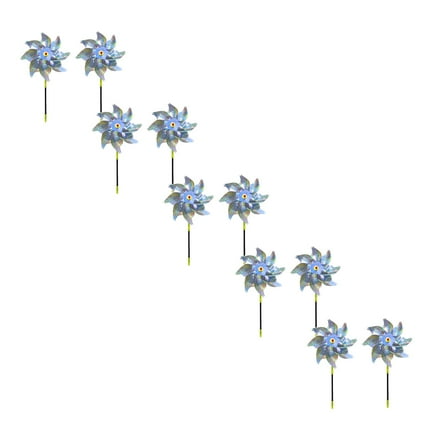 Reflective Pinwheels for Outdoor Use, Sparkly Wind Spinners for Yard & Garden Decor - Bird Deterrent Devices to Scare Birds Away from Patio, Lawn & Farm - Silver Windmill for Spring & Summer (Silver)