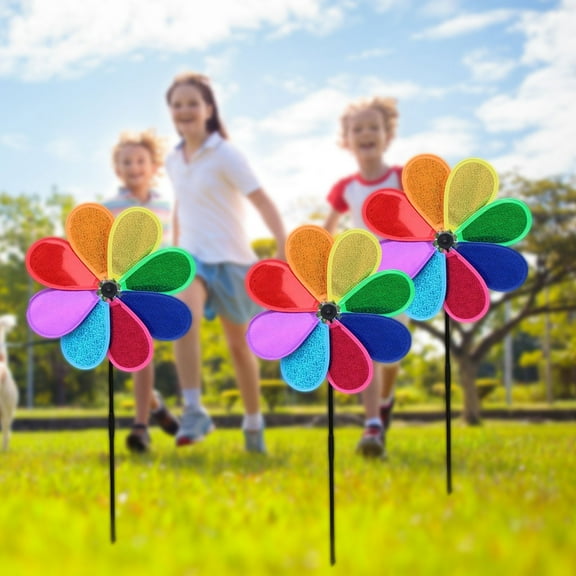 Reflective Pinwheels Sparkly Wind Spinners Colorful Rainbow Windmills - Bird Deterrent to Scare Birds Away, Garden Decoration - For Yard, Patio, Lawn