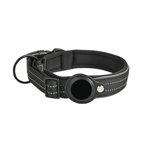 Reflective Positioning Collar Tracker Gps Medium Large Choke Anti Loss Leash Black For Dogs