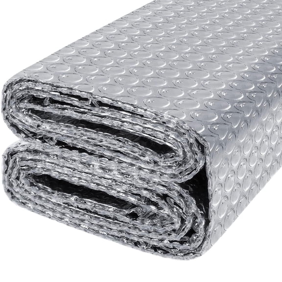 Reflective Radiant Barrier Insulation Roll 0.6X3 Meter Double-Sided House Wrap for Attic, Garage and Rv, Summer Heat Blocking Film Silver