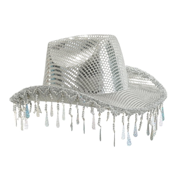 Reflective Raindrop Cowboy Hats Disco Bride Hat Panama Hat for Bachelorette Party Cowboy Hats for Club Stage Live Shows