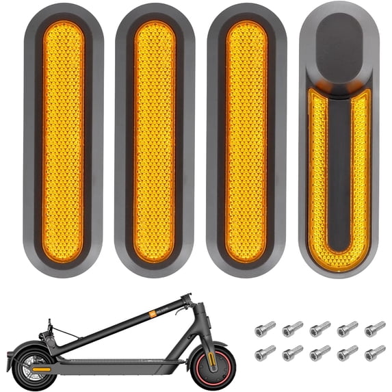 Reflective Rear Wheel Covers for M365 /Pro/Pro 2 /1s /Scooter 3 E Scooter Reflectors Rear Wheel Cover Reflective Protective Cover-Yellow