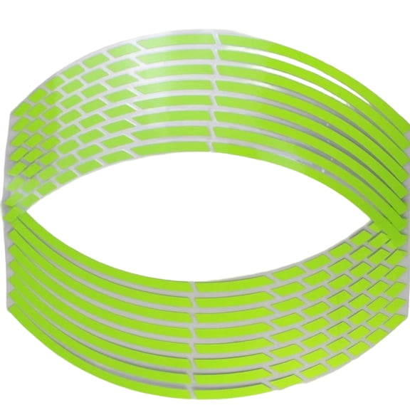 Reflective Rim Tape Wheel Hub Stickers for Cars Motorcycles and Bicycles Waterproof Decorative Tire Decals 18 Inch Light Green Pack of 16