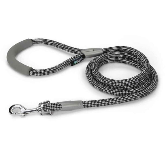 Reflective Rope Dog Lead Padded Handle Night Visible 6 Foot Strong Durable Clasp (Black)