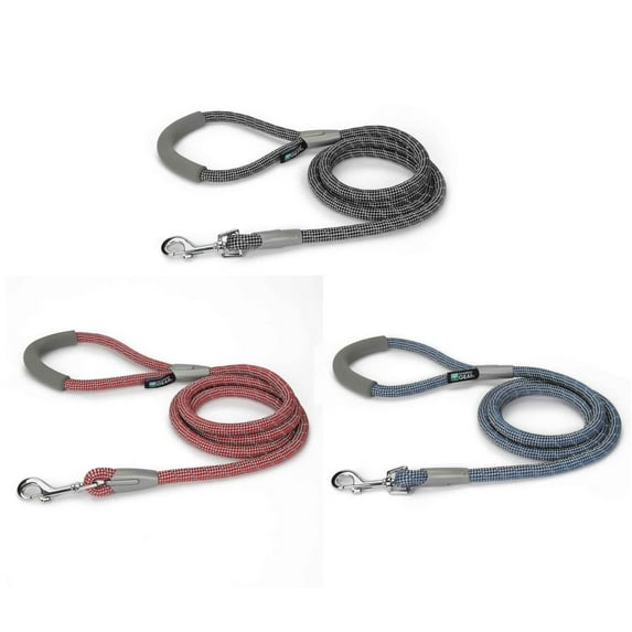 Reflective Rope Dog Lead Padded Handle Night Visible 6 Foot Strong Durable Clasp (Full Set - All 3 Color)