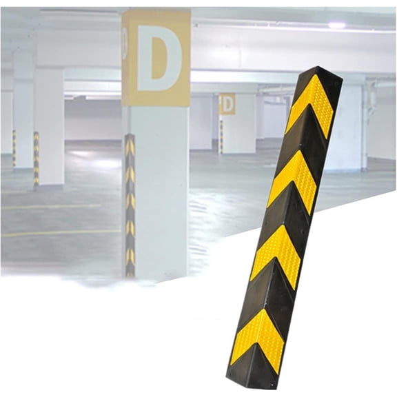 Reflective Rubber Wall Corner Guard, Rubber Wall Protector Corner Protector, for Parking Protection Car Corner Guardrail Post