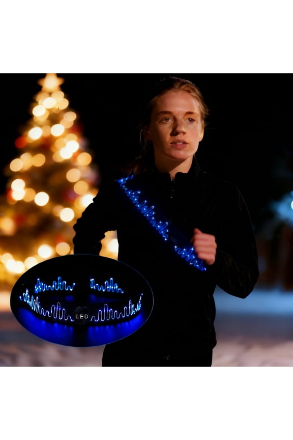 LED Reflective Belt, Blue Waves Walking Gear with Reflective Belt