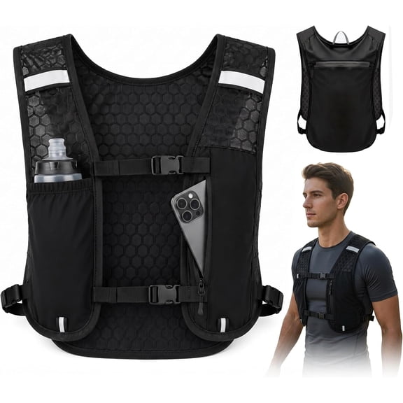 WELLUNIS Reflective Running Vest for Men & Women, Lightweight, Adjustable