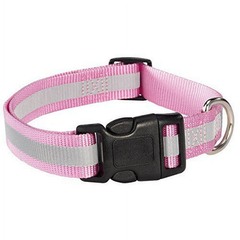 Reflective Safety Dog Collars Leads Bright Color Stylish Safe For Walking Dogs 18 to 26 Pink Collar Walmart