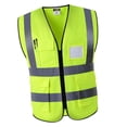 thumbnail image 1 of Reflective Safety Mesh Breathable Workwear With Pockets And Zipper - Yellow, XXL Yellow XXL, 1 of 10