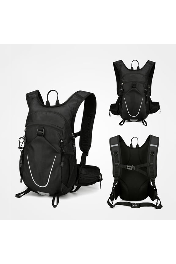 Reflective Safety Running Backpack, Portable Water‑Repellent Daypack for Students Teenagers and Outdoor Enthusiasts Black A