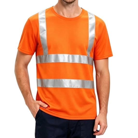 Reflective Safety Shirts Short Sleeve High Visibility Hi Vis T-shirts for Construction Work