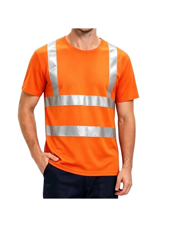 Reflective Safety Shirts Short Sleeve High Visibility Hi Vis T-shirts for Construction Work
