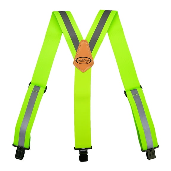 Reflective Safety Suspenders|Work Suspenders with Hi Viz Reflective Strip Hold Up Tool Belt Suspender