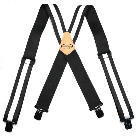 Reflective Safety Suspenders|Work Suspenders with Hi Viz Reflective Strip Hold Up Tool Belt Suspenders