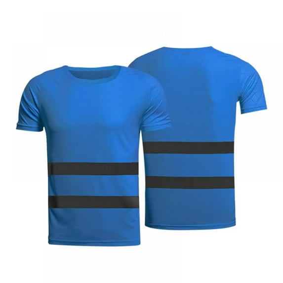 Reflective Safety T-Shirt Short Sleeve High Visibility Tees Tops Safe Gear For Construction Site