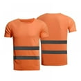 thumbnail image 1 of Reflective Safety T-Shirt Short Sleeve High Visibility Tees Tops Safe Gear For Construction Site, 1 of 6